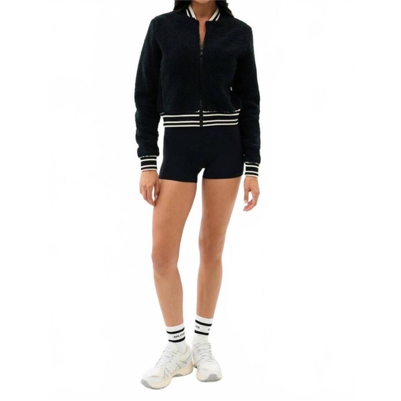 SPLITS59 Willa Sherpa Bomber Jacket in Black Size Medium - Picture 3 of 14